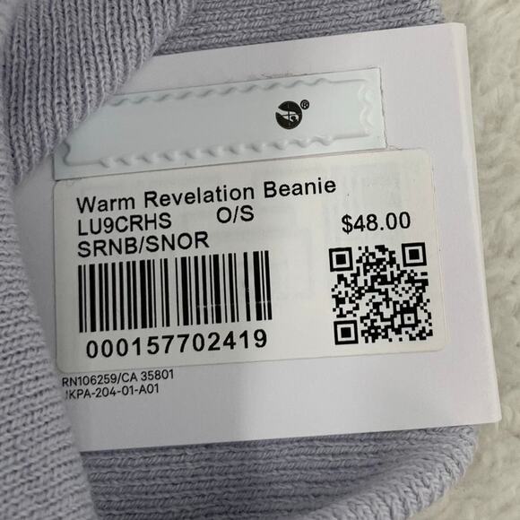Lululemon Warm Revelation Beanie Hat Serene Blue/Sunburst Orange One Size Unisex